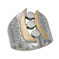 STERLING SILVER AND GOLD RING