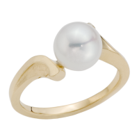 14K YELLOW GOLD RING WITH WHITE PEARL
