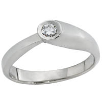 14K WHITE GOLD RING WITH DIAMOND