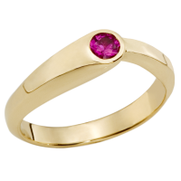 14K YELLOW GOLD RING WITH RUBY