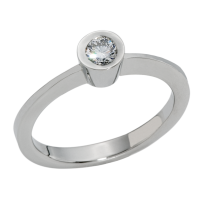 14K WHITE GOLD RING WITH DIAMOND 