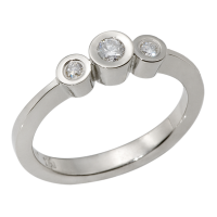 14K WHITE GOLD RING WITH DIAMONDS 