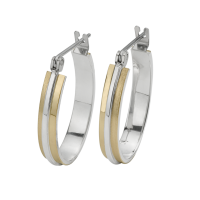 STERLING SILVER AND GOLD HOOP EARRINGS