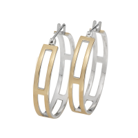 STERLING SILVER AND GOLD HOOP EARRINGS