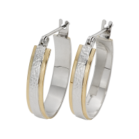 STERLING SILVER AND GOLD HOOP EARRINGS