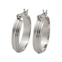 14K WHITE GOLD HOOP EARRINGS