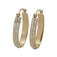 14K YELLOW AND WHITE GOLD HOOP EARRINGS