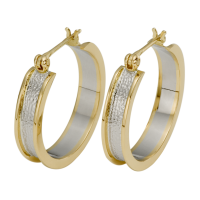 14K YELLOW AND WHITE GOLD HOOP EARRINGS