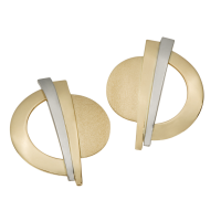 14K YELLOW AND WHITE GOLD EARRINGS