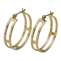 14K YELLOW AND WHITE GOLD HOOP EARRINGS