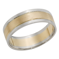 14K YELLOW AND WHITE GOLD BAND 