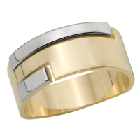 14K YELLOW AND WHITE GOLD BAND 