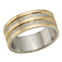 14K YELLOW AND WHITE GOLD BAND 