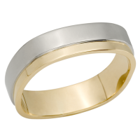 14K YELLOW AND WHITE GOLD BAND 