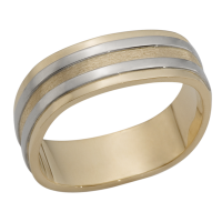 14K YELLOW AND WHITE GOLD BAND 