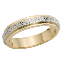 14K YELLOW AND WHITE GOLD BAND 