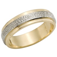 14K YELLOW AND WHITE GOLD BAND 