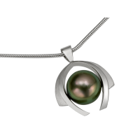 14K WHITE GOLD PENDANT WITH TAHITIAN PEARL 