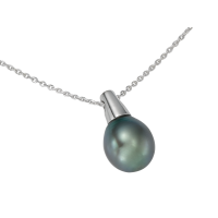 14K WHITE GOLD PENDANT WITH TAHITIAN PEARL 