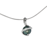 14K WHITE GOLD PENDANT WITH TAHITIAN PEARL 