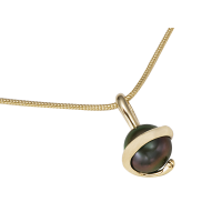 14K YELLOW GOLD PENDANT WITH TAHITIAN PEARL 