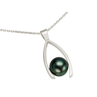 14K WHITE GOLD PENDANT WITH TAHITIAN PEARL 