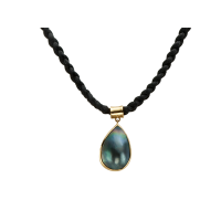 14K YELLOW GOLD PENDANT WITH TAHITIAN PEARL 