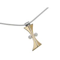 STERLING SILVER AND GOLD PENDANT WITH PEARL