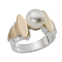 BAGUE PERLE ARGENT 925 ET OR