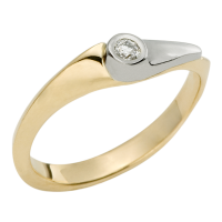 BAGUE DIAMANTS OR 14K JAUNE ET BLANC