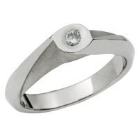 BAGUE DIAMANT OR 14K BLANC