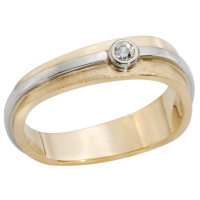 BAGUE DIAMANT OR 14K JAUNE ET BLANC