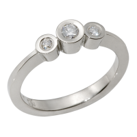 BAGUE DIAMANTS OR 14K  BLANC