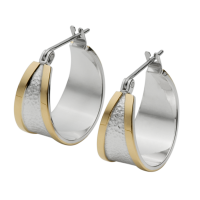 BOUCLES D'OREILLES ANNEAUX ARGENT 925 ET OR