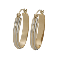 BOUCLES D'OREILLES ANNEAUX OR 14K BLANC